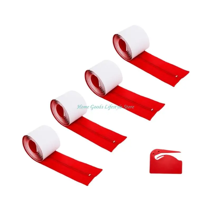 E74E 4 قطع سحابات واقية من الغبار مقاومة للتمزق وسحابات باب لاصقة مزدوجة الجوانب #3