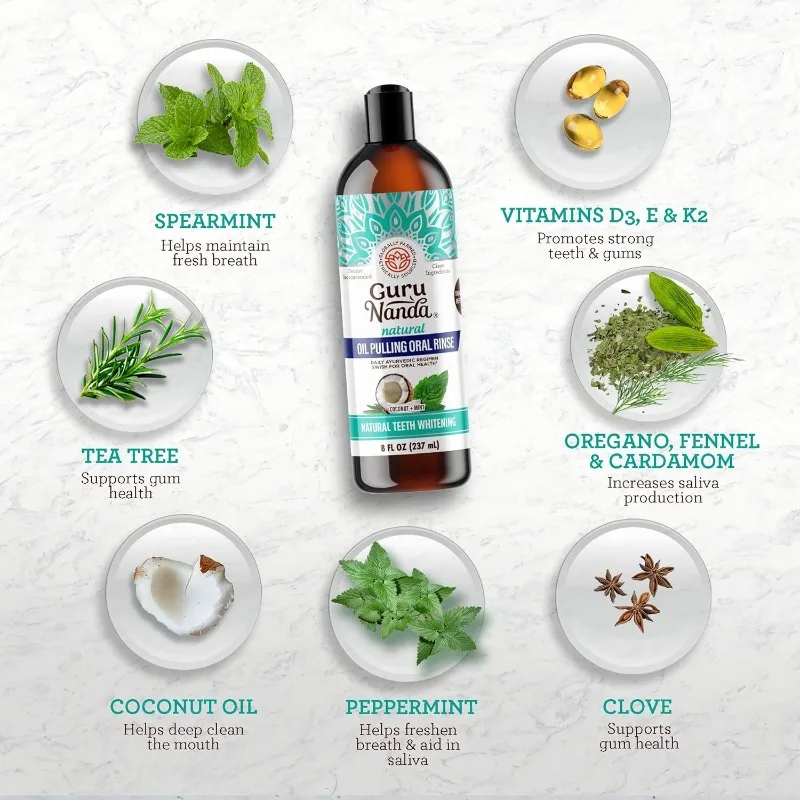 Refreshing Coconut Oil Oral Rinse Brighten Stained Teeth Eliminate Unpleasant Odor Protect Gum Tissue Keep Teeth Healthy