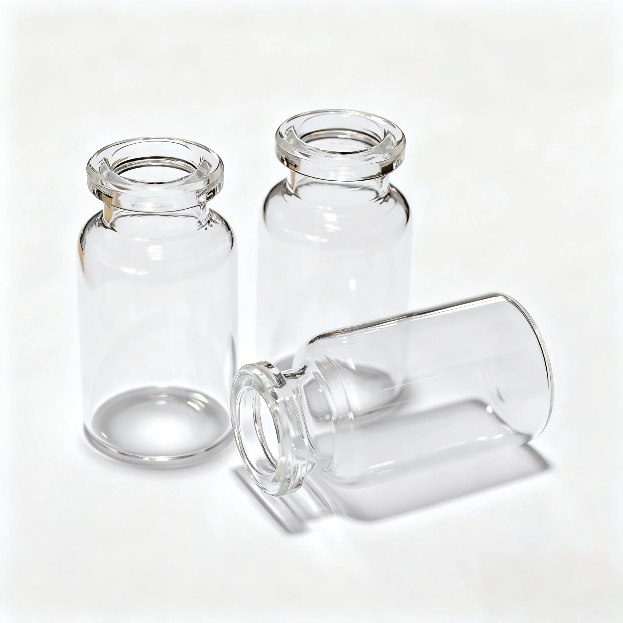 100Pcs/lot Diameter 24mm 10ml Clear Injection Glass Vial With Flip Off Cap, 1/3oz Glass Bottles