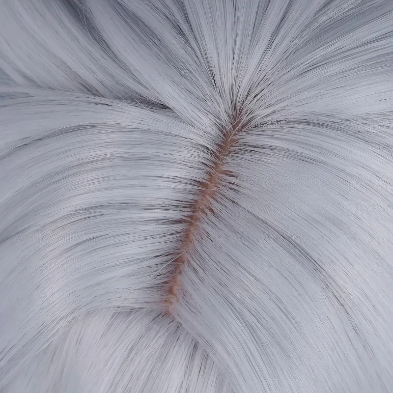 세리드라 코스프레 가발 혼카이 스타 레일 블루 그라데이션 롱 실버 그레이 스트레이트 헤어 블런트 앞머리 여성 소녀 카니발 가발