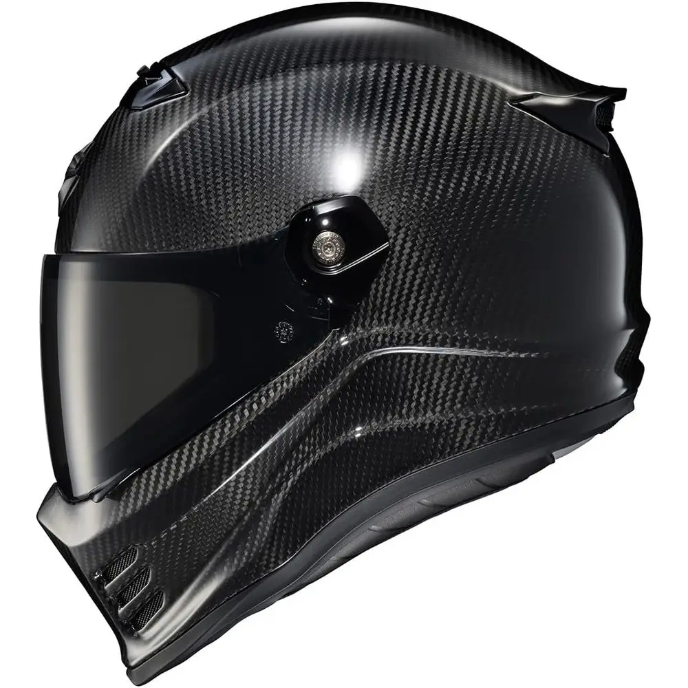 

ScorpionEXO Covert X Carbon iber ulMotorcycle Helmet Street ighter Style - Bluetooth Speaker kets DOT ECE Solid (Gloss Black - L
