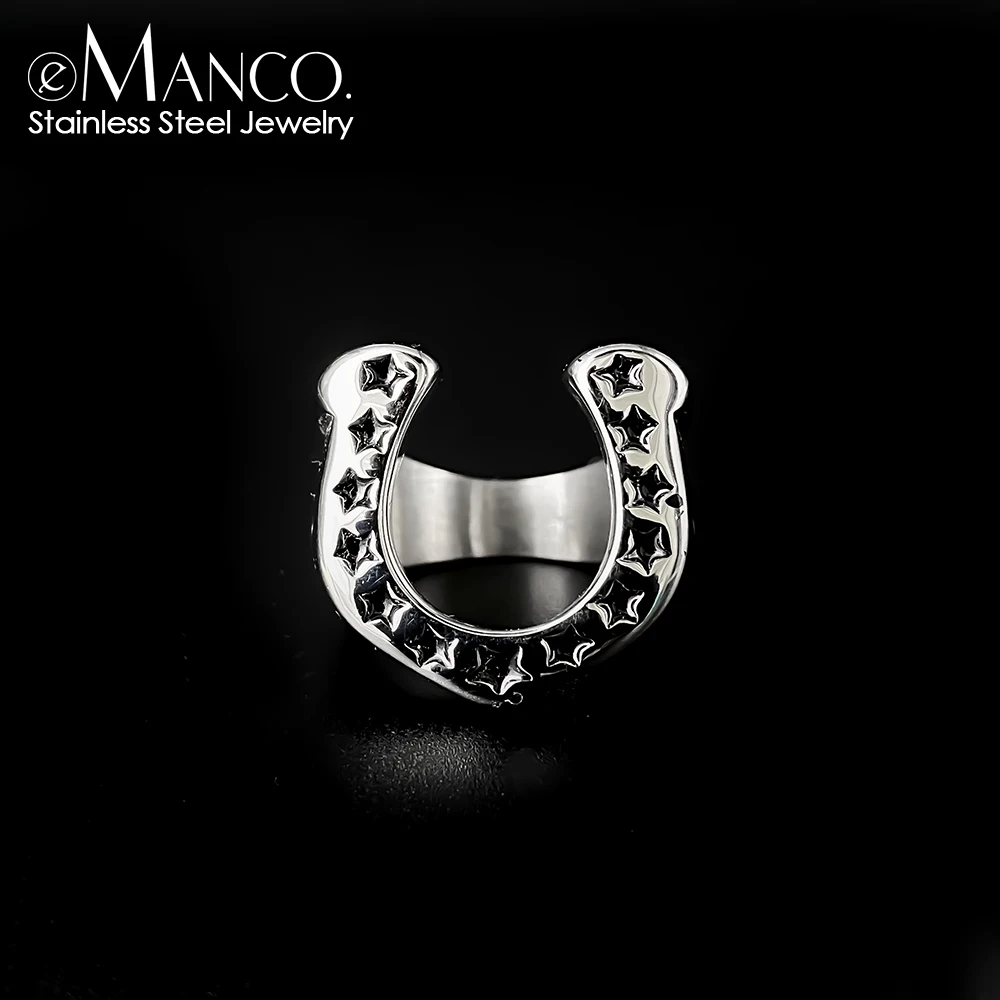 eManco Подкова Звезда Винтаж Креативное Мужское Кольцо Из Нержавеющей Стали Панк Хип-Хоп Бойфренд Подарок На День Святого Валентина для него eManco Подкова Звезда Винтаж Креативное Мужское Кольцо Из Нержавеющей Стали Панк Хип-Хоп Бойфренд Подарок На День Святого Валентина для него