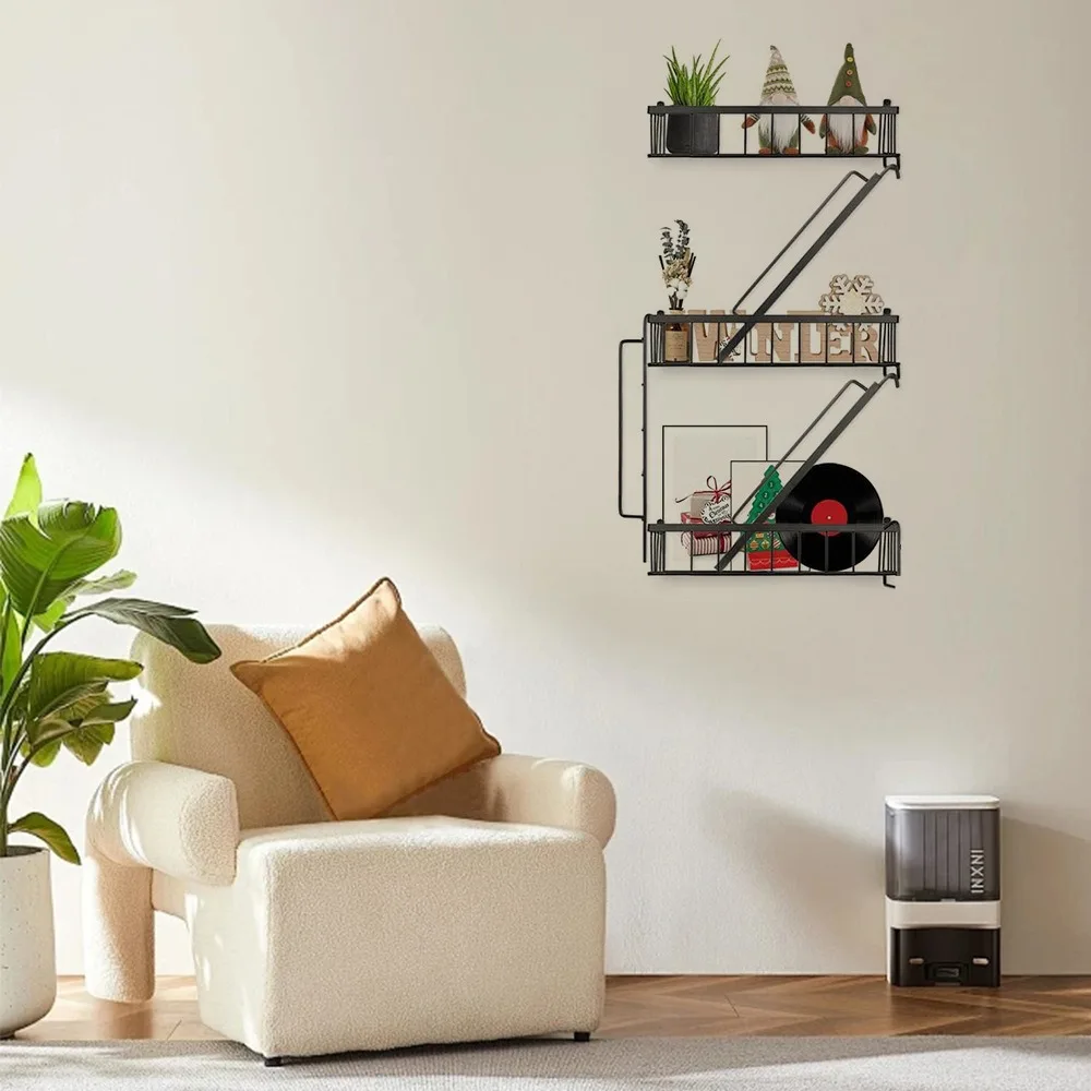 #Internet celebrity creative multi-layer staircase frame home bedroom decoration wrought iron rack storage finishing wall storag