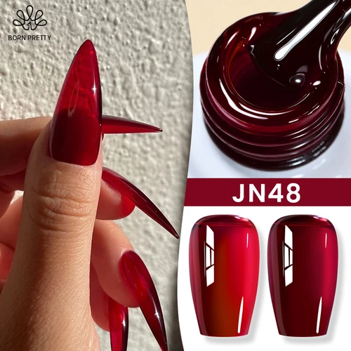 BORN PRETTY 10ml gelatina roja sangre esmalte de uñas de Gel transparente vino rojo Color de invierno barniz semipermanente Soak Off UV LED