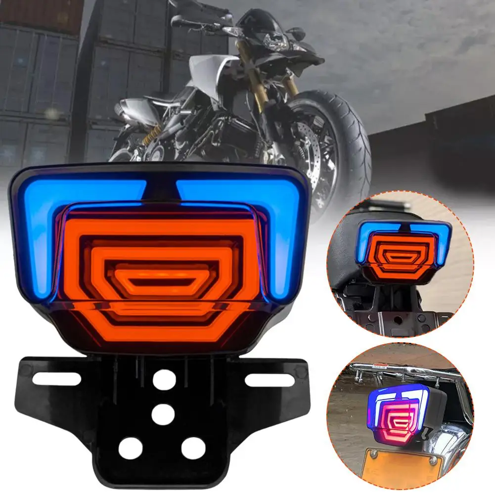 Motorcycle LED Tail Lights With Bracket For Honda CG125 TMX125/155 Driving Brake Lamp Red Amber Turn Signal Light Flashing R6T5