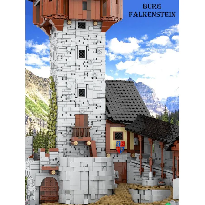Moc Building Blocks Medieval Fortress Model Alpine Castle Technology Modular Building Blocks Gift Children's Toys DIY Assembly