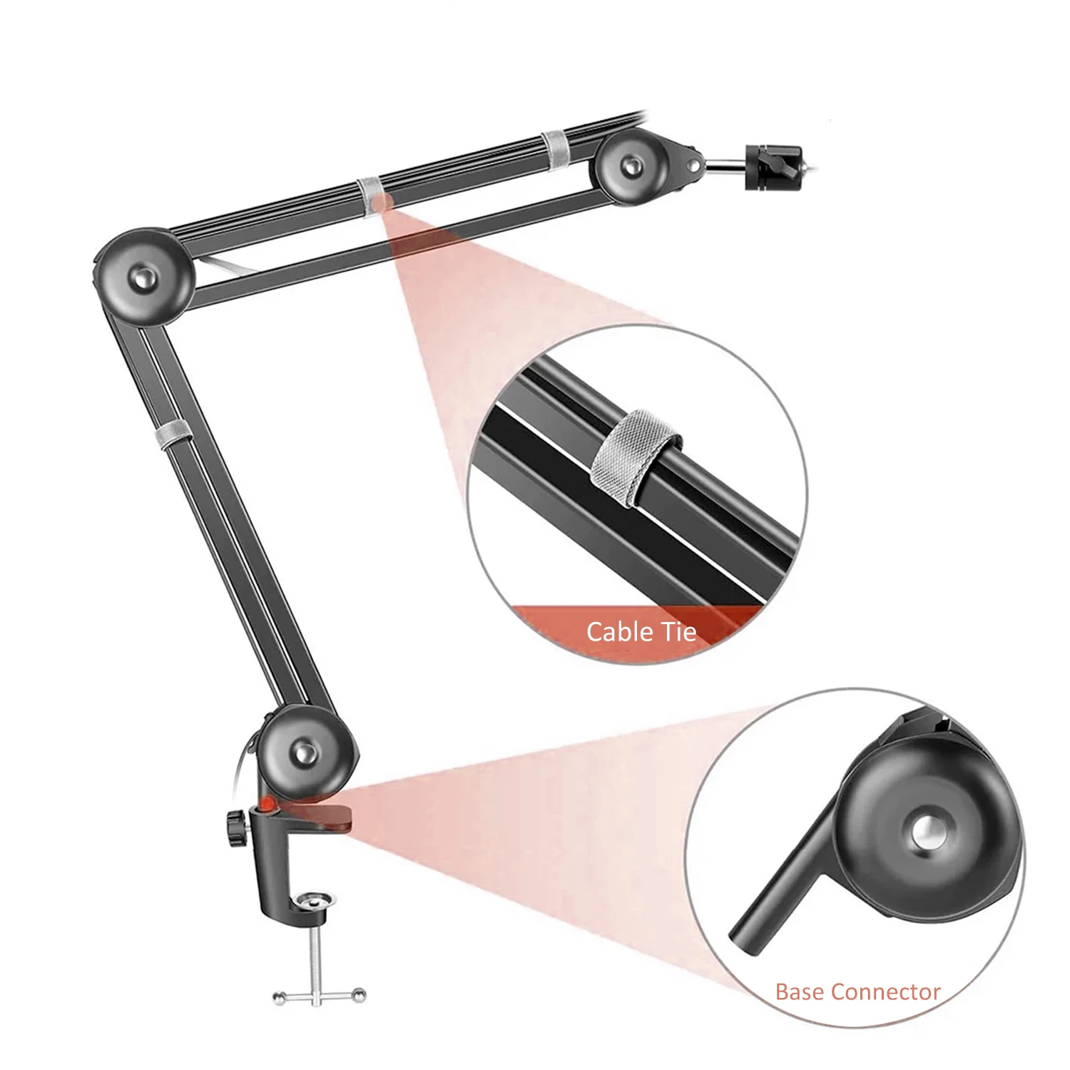 Robuster Verstellbarer Mikroskop-Armständer 2kg Tragfähigkeit 360° ° Drehbare 1/4-Zoll-Halterung für Beobachtung, Reparatur, Löten, Live-Streaming – Detail 7