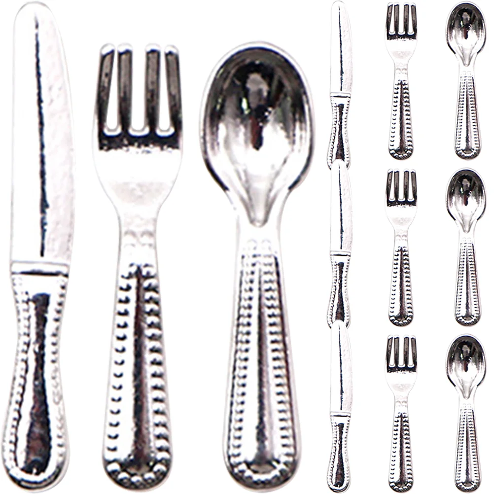 Mini Knife and Fork Spoon Kids Toys Pretend Tableware House Cognitive Pretends Baby