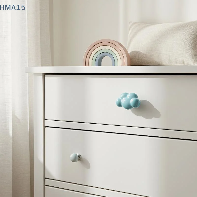 【YA】1 PCS Ceramic Cloud Shape Cabinet Knobs Colorful Drawer Pulls For Kids Room