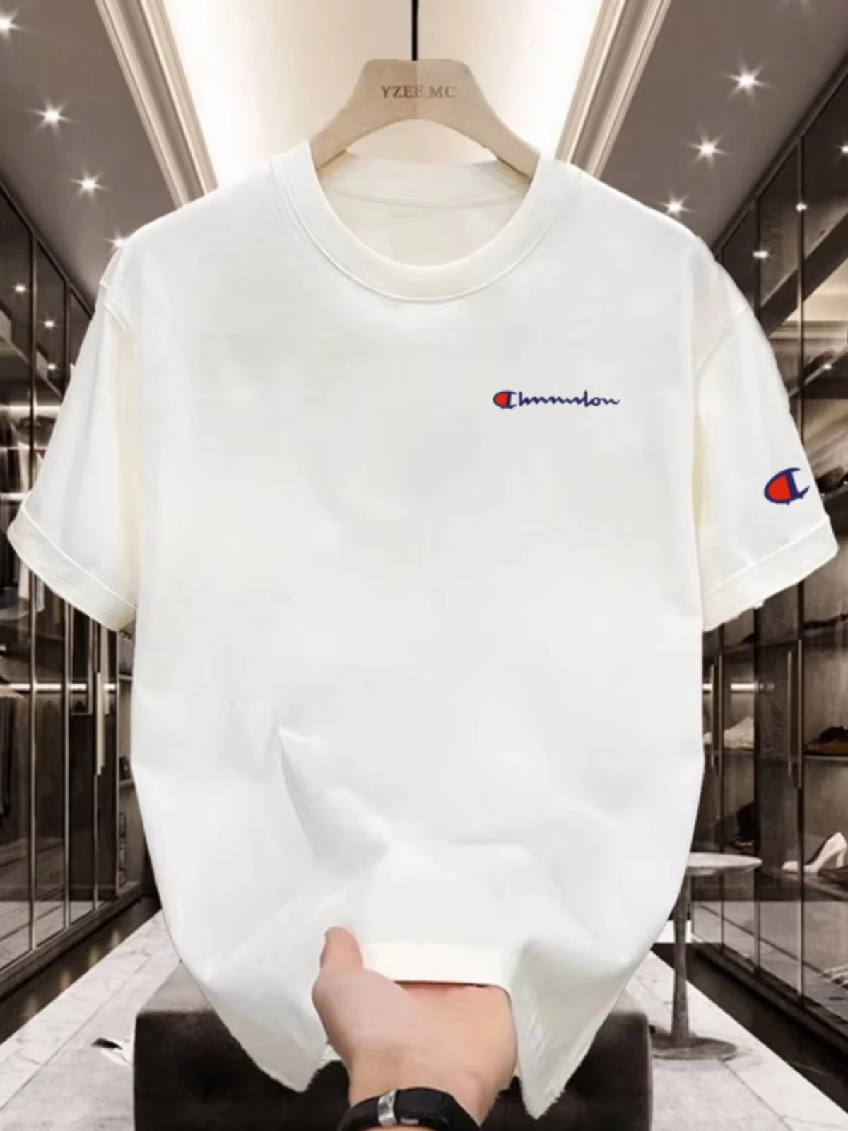 2026 New Summer New High-end  Korean-style Casual and Versatile Round-neck Short-sleeved T-shirt All-cotton Light Luxury