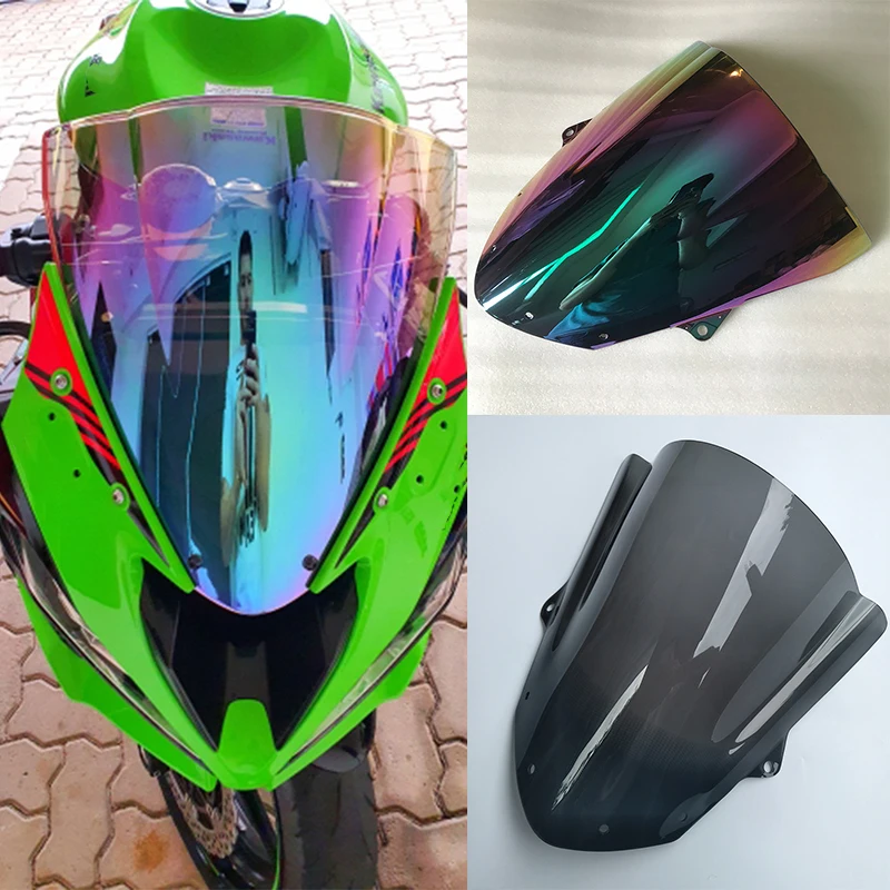 Motorcycle ZX6R Windshield For Kawasaki Ninja ZX 6R 636 ZX-6R Double Bubble Wind Windscreen 2009 -2019 2020 2021 2022 2023