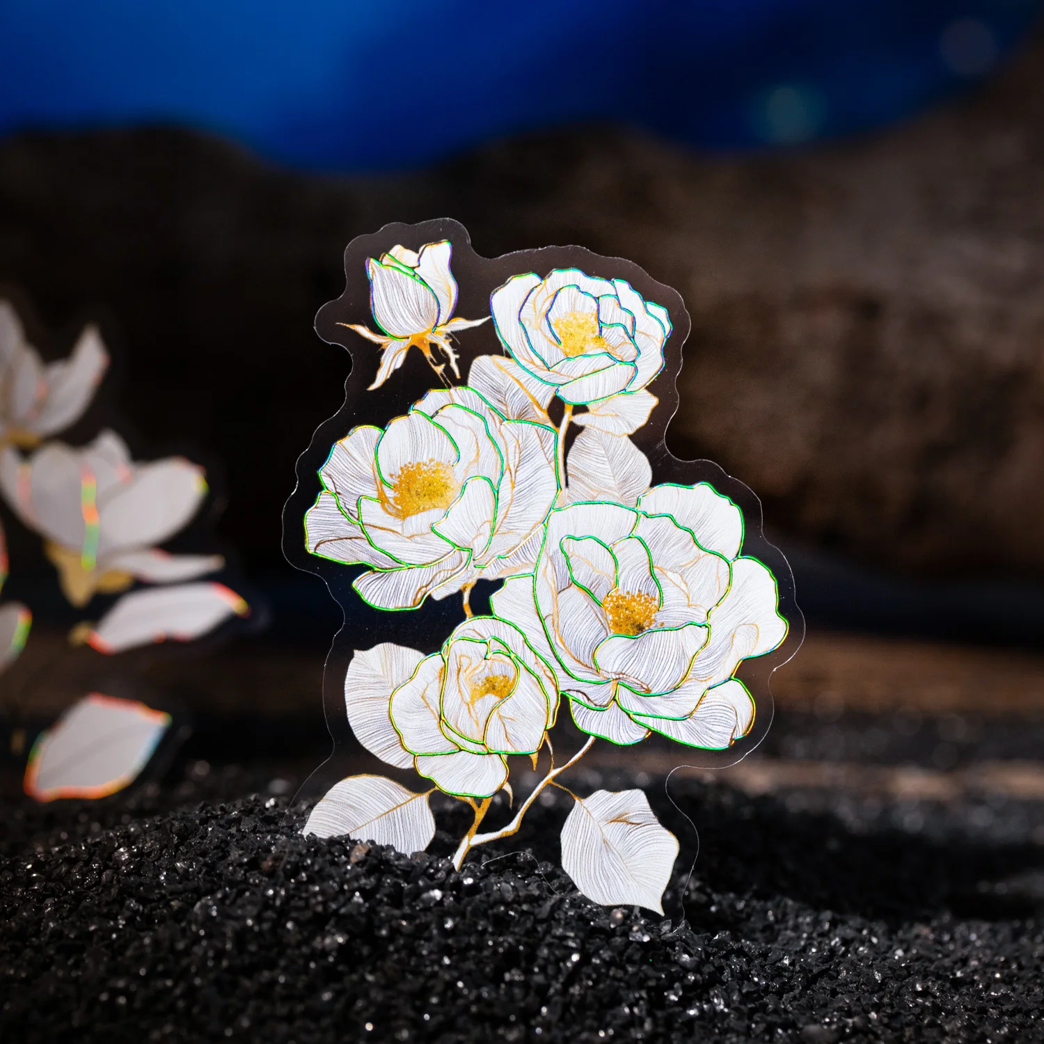 สติกเกอร์เครื่องเขียนน่ารัก 10 ชิ้น/1 ชุด ลายดอกไม้สีพื้น สำหรับตกแต่งสมุดบันทึกและงานศิลปะ