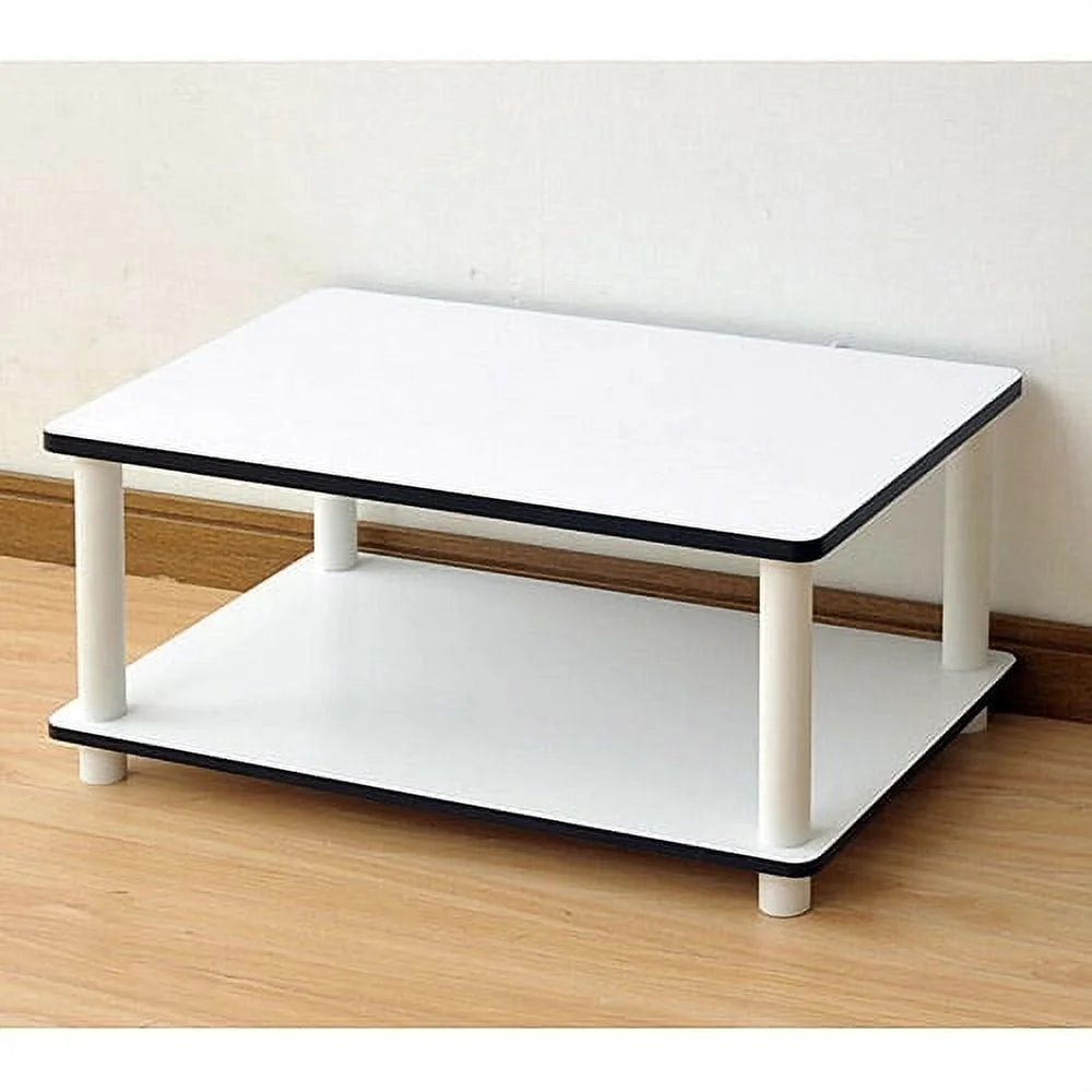 

Multifunctional 2-Tier Coffee Table Indoor Storage Display Shelf No-Tools Assembly Modern Design Eco-Friendly Composite Wood