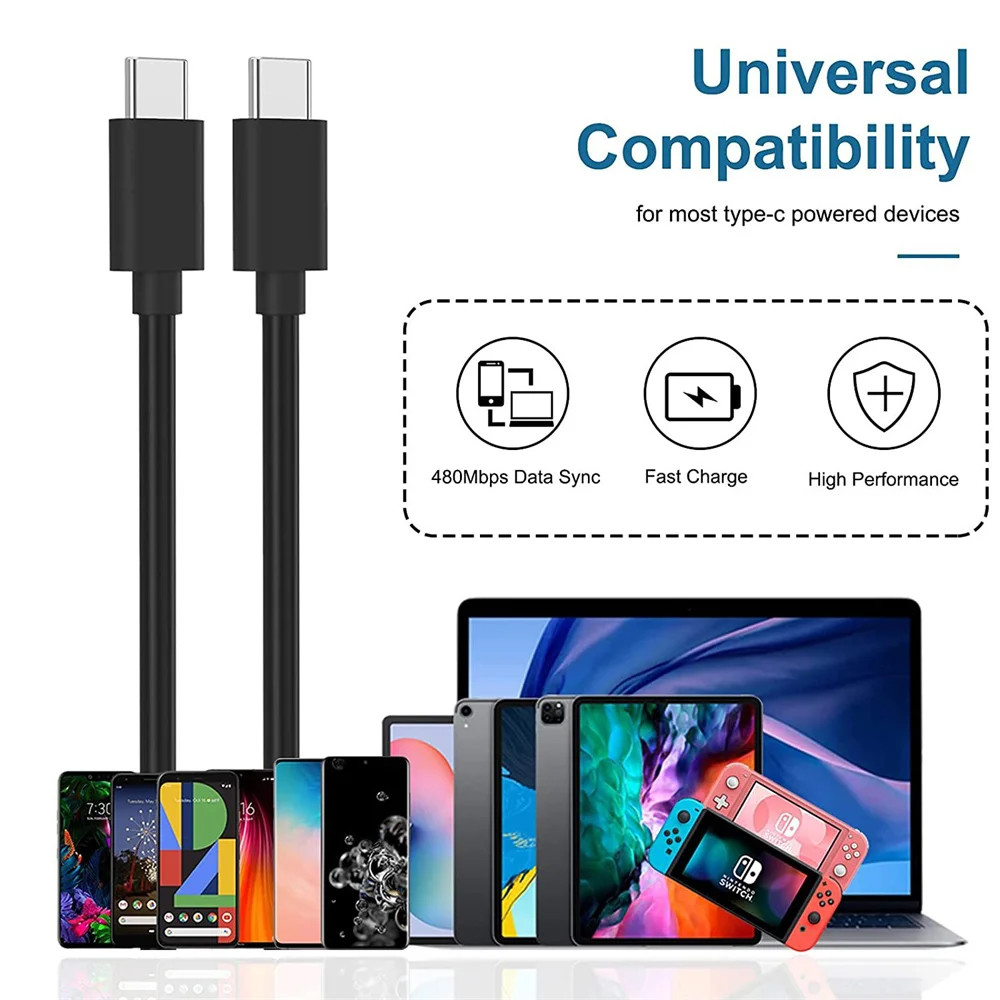 NNBILI 100W USB C To USB Type C Cable PD Fast Charging Charger Cord USBC 5A TypeC Cable For Macbook Matebook Samsung Xiaomi POCO