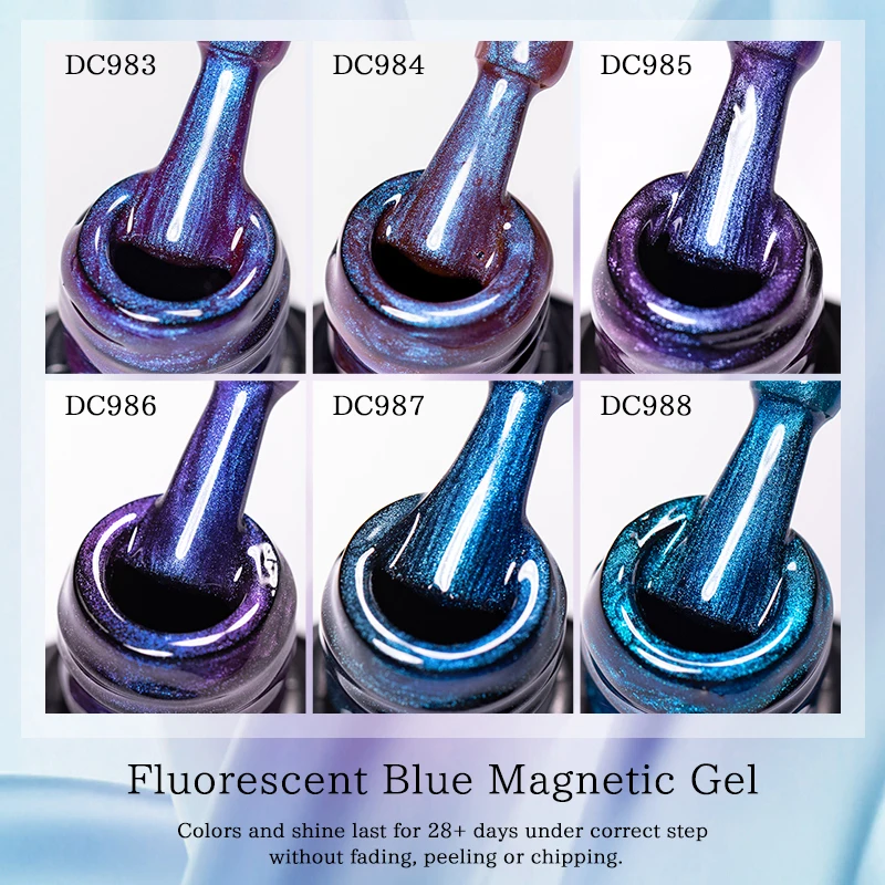 Mtssii 7ml 형광 블루 핑크 마그네틱 젤 울트라 샤인 여름 반짝이 세미 퍼머넌트 쏙 오프 UV LED 젤 네일 아트 바니쉬