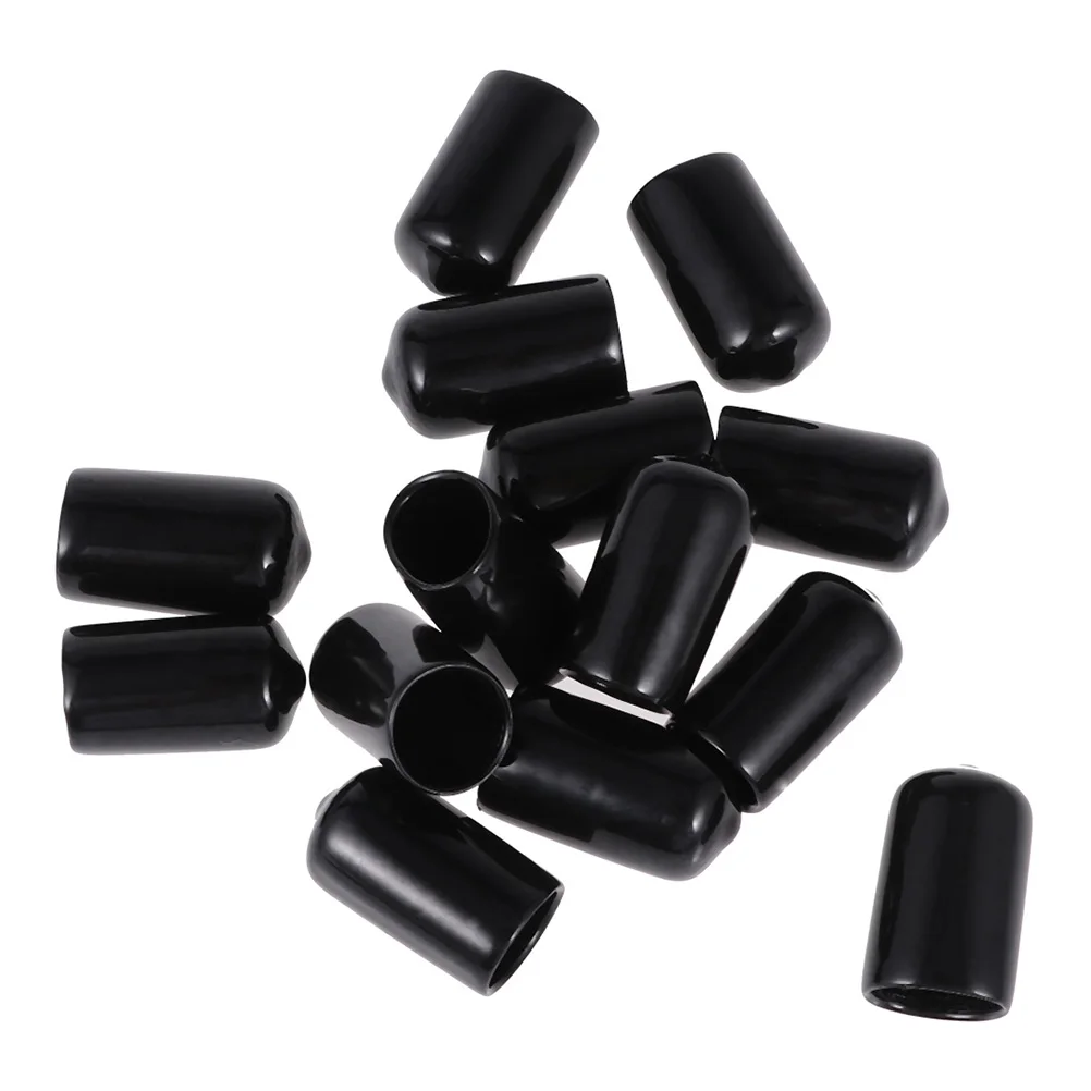 

60pcs Wire Protection Cap Screw Covers Black 16MM Thread Protectors Electric Rubber Tips Round End Caps Furniture Hardware