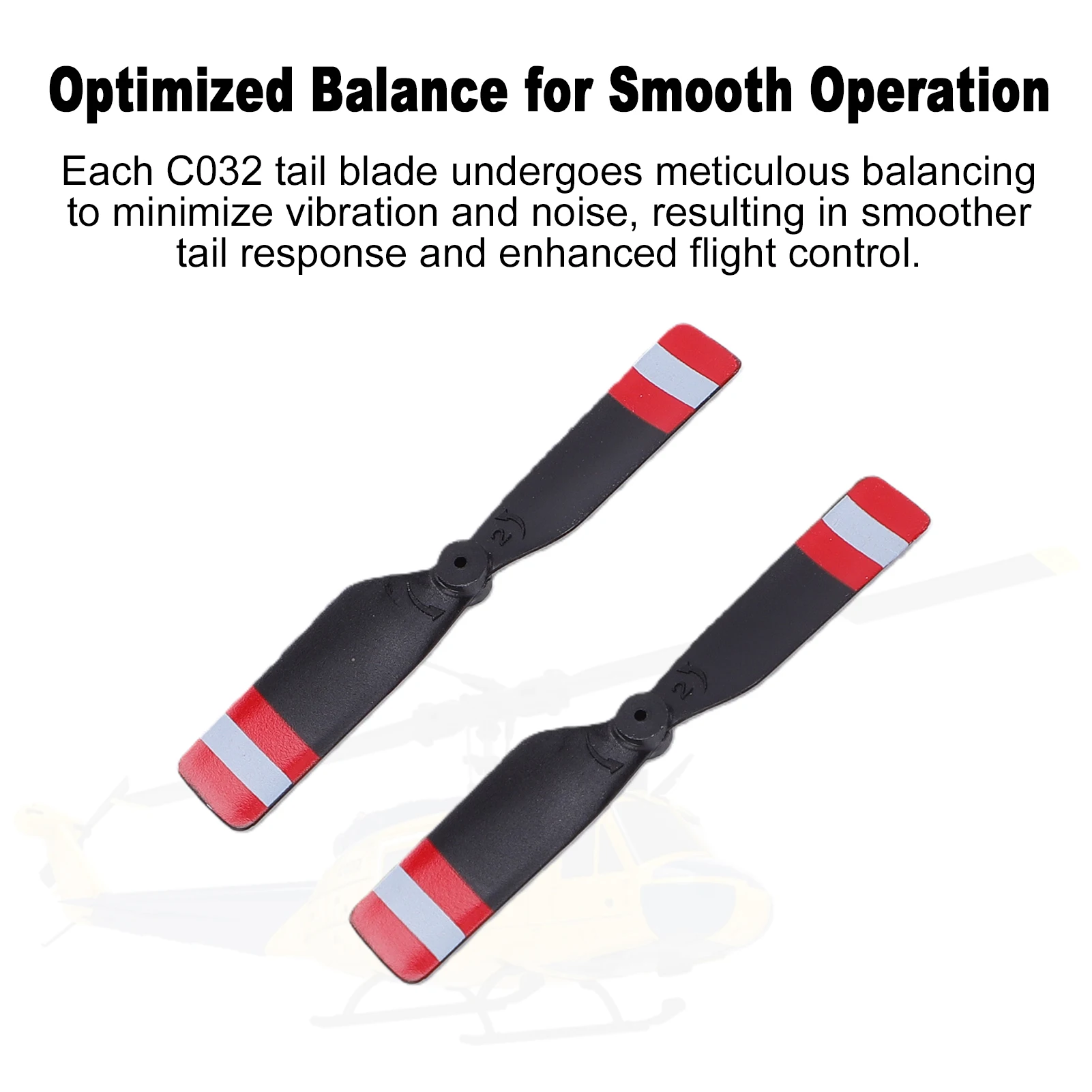Tail Rotor Set Lightweight Helicopter Rear Blades for RC ERA C032 UH-1 Remote Control Helicopter Precision Balance Stability