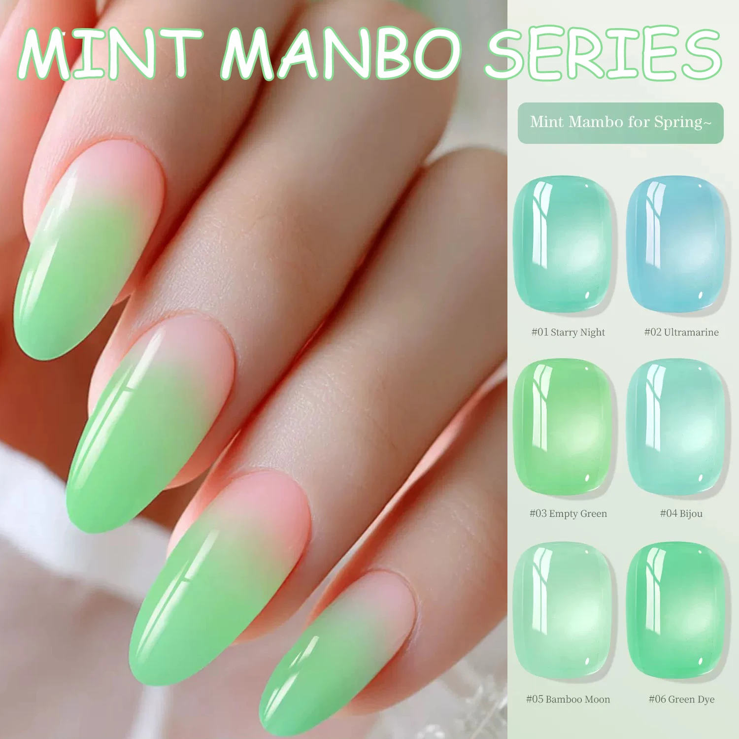 1 pz TC Ice Trasparente Gelatina Verde Nail Art Fresco Verde Latteo Gel Smalto Per Unghie 2025 Nuovo Popolare Verde Nude Forniture Per Unghie