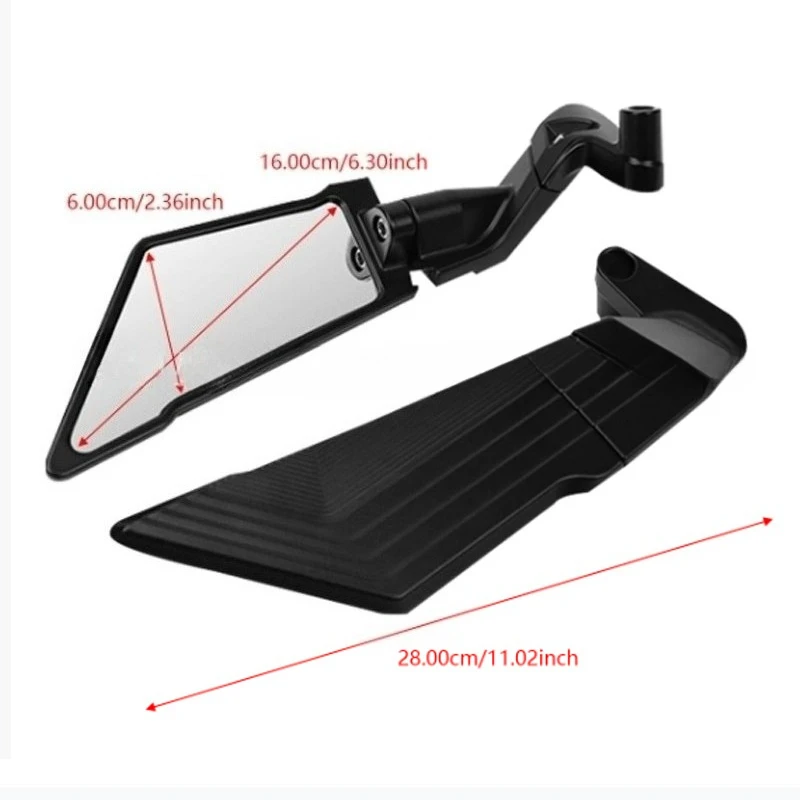 Motorcycle Rear View Mirrors Stealth Wind Wing Side Mirrors   for Kawasaki Z900 1000 Z400 ZH2 Z750 Z900RS Z1000R YAMAHA MT 07 09