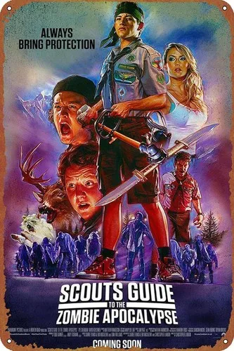 Affiche « Guide des scouts pour l'apocalypse zombie », décoration murale vintage en métal avec logo
