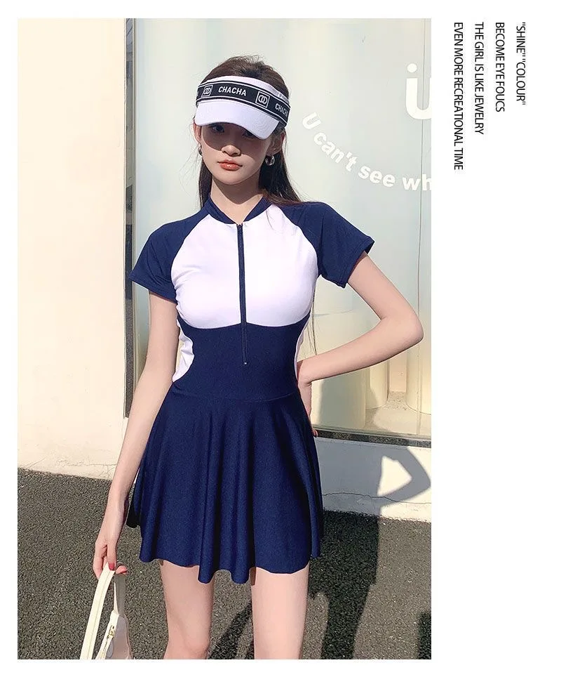 Swimsuit Women's One-Piece Professional Racing New Student Hot Spring Surfing Dress