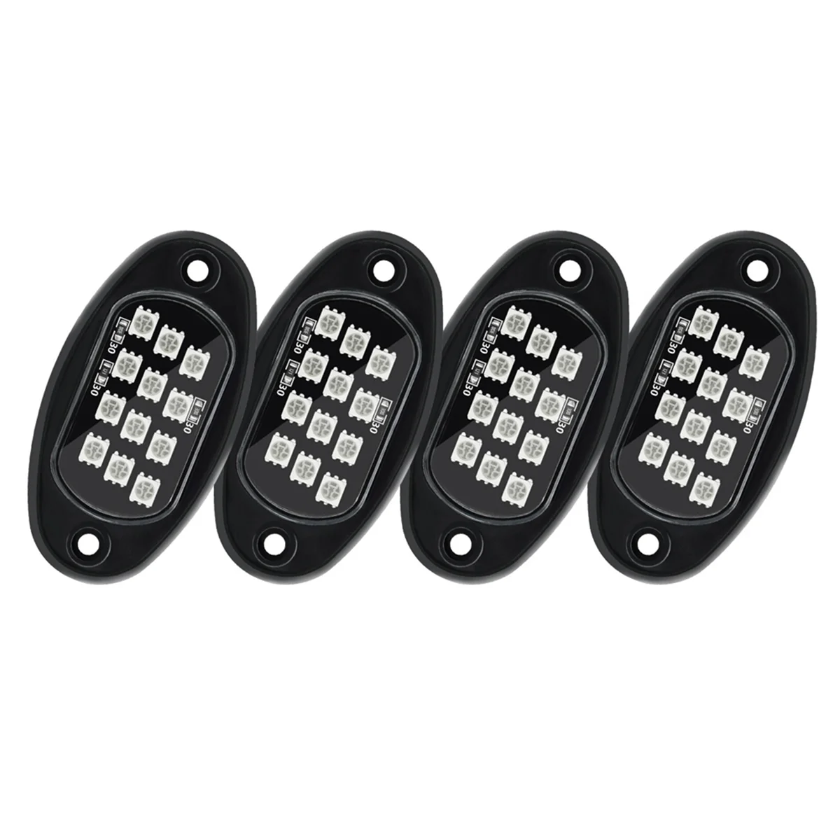 

RGB Rock Lights, комплект многоцветных подсветки с управлением через приложение, мигающий музыкальный режим, водонепроницаемый колесный колодец, 4 стручка