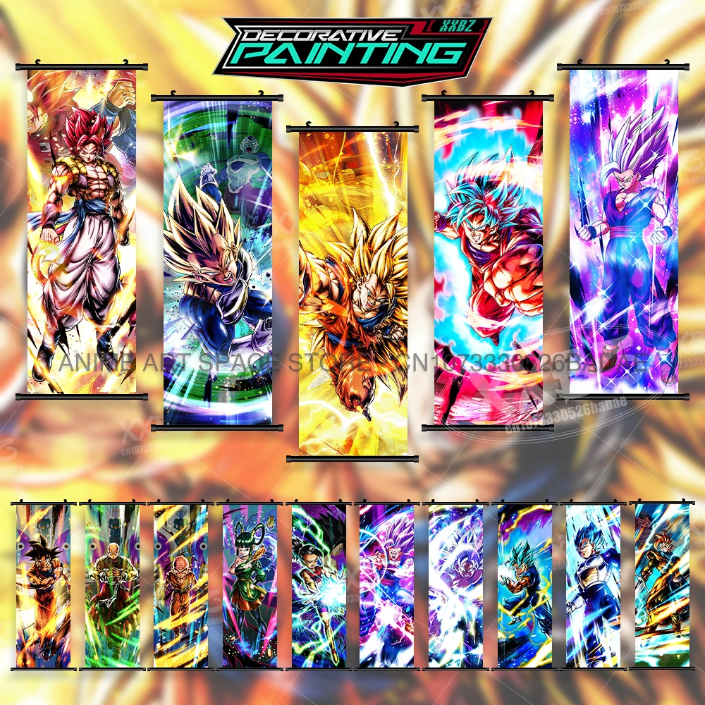 

Dragon Ball Son Goku Character Hanging Painting Gohan Wall Art Hot Blooded Anime Poster Canvas Scroll Pictures Print Home Decor
