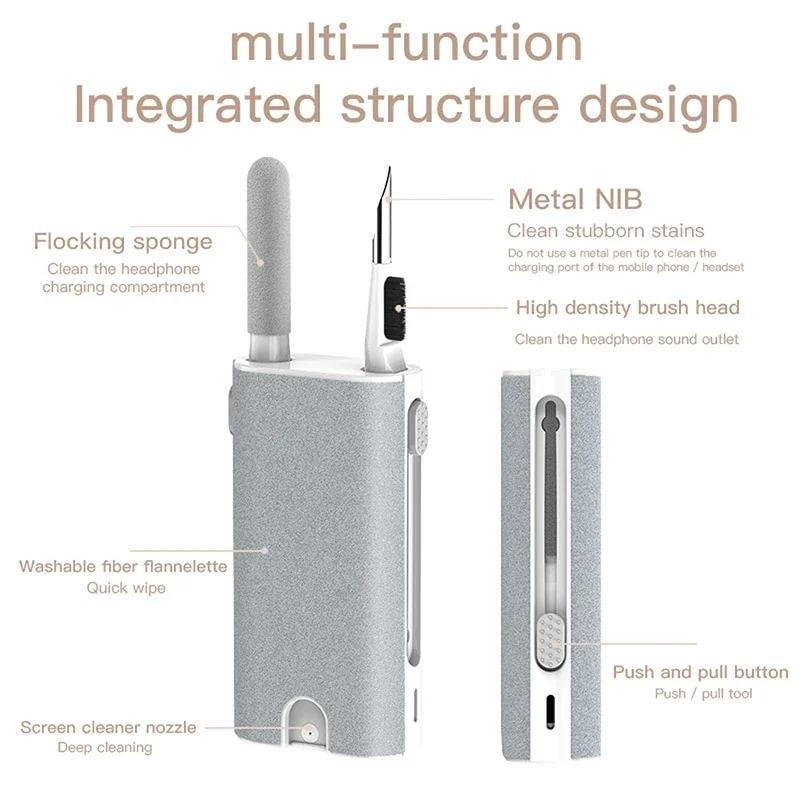 Multifunctional Headphone Cleaning Pen Kit for iPhone Airpods Cleaning Kit Apple iPhone PC Screen Integrated Cleaning Brush Kit image 6