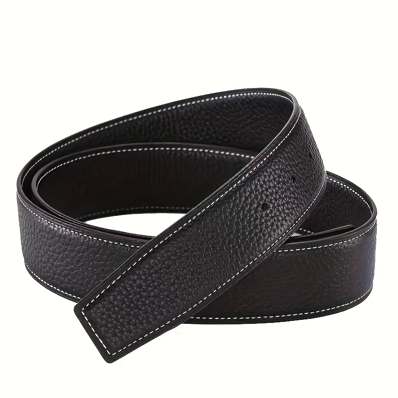 Echtledergürtel, schlichter Stil, Breite 1,5 Zoll, keine Schnalle, durchschnittliche Größe, Unisex – Detail 7