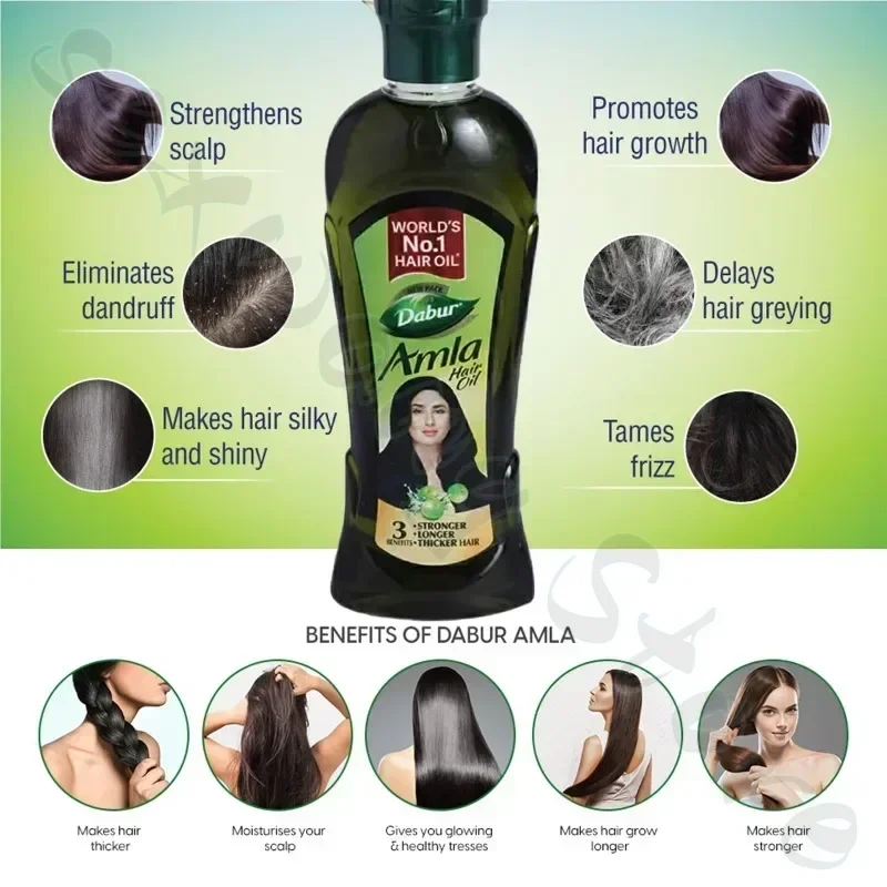 Dabur Amla Hair Oil Indian Gooseberry Nourishes Black Hair Smooth Hair Oil Improves Dryness 110ml