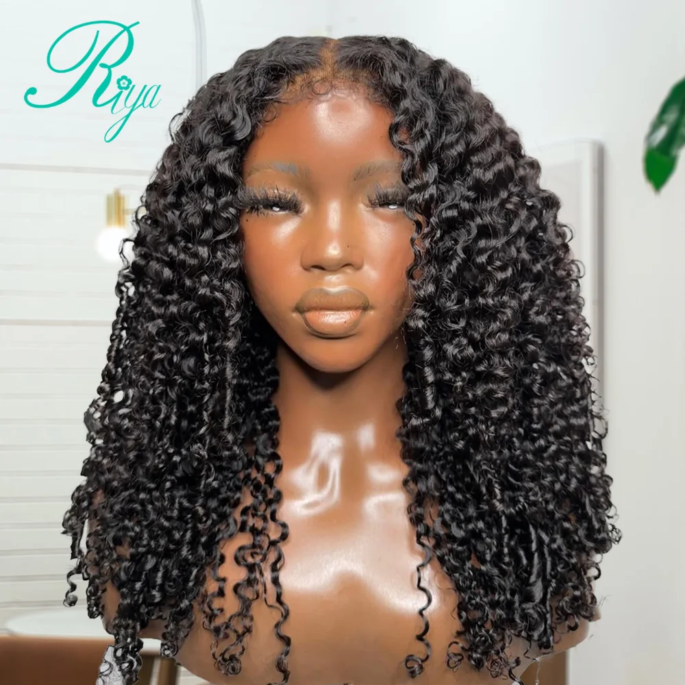 Burmese Curly 13x4 Lace Front Wig Human Hair With Curly Edges Deep Curly 13x6 Lace Frontal Wigs For Women 250% Remy Human Hair