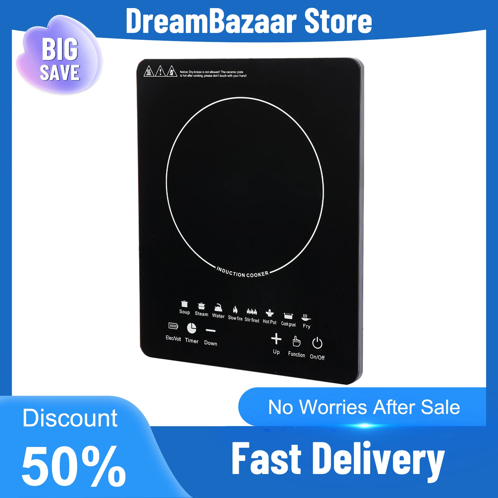 

Индукционная горелка, электрическая плита, предустановленная настройка, регулируемая температура, многофункциональное сенсорное управление, быстрый нагрев, домашнее использование на кухне