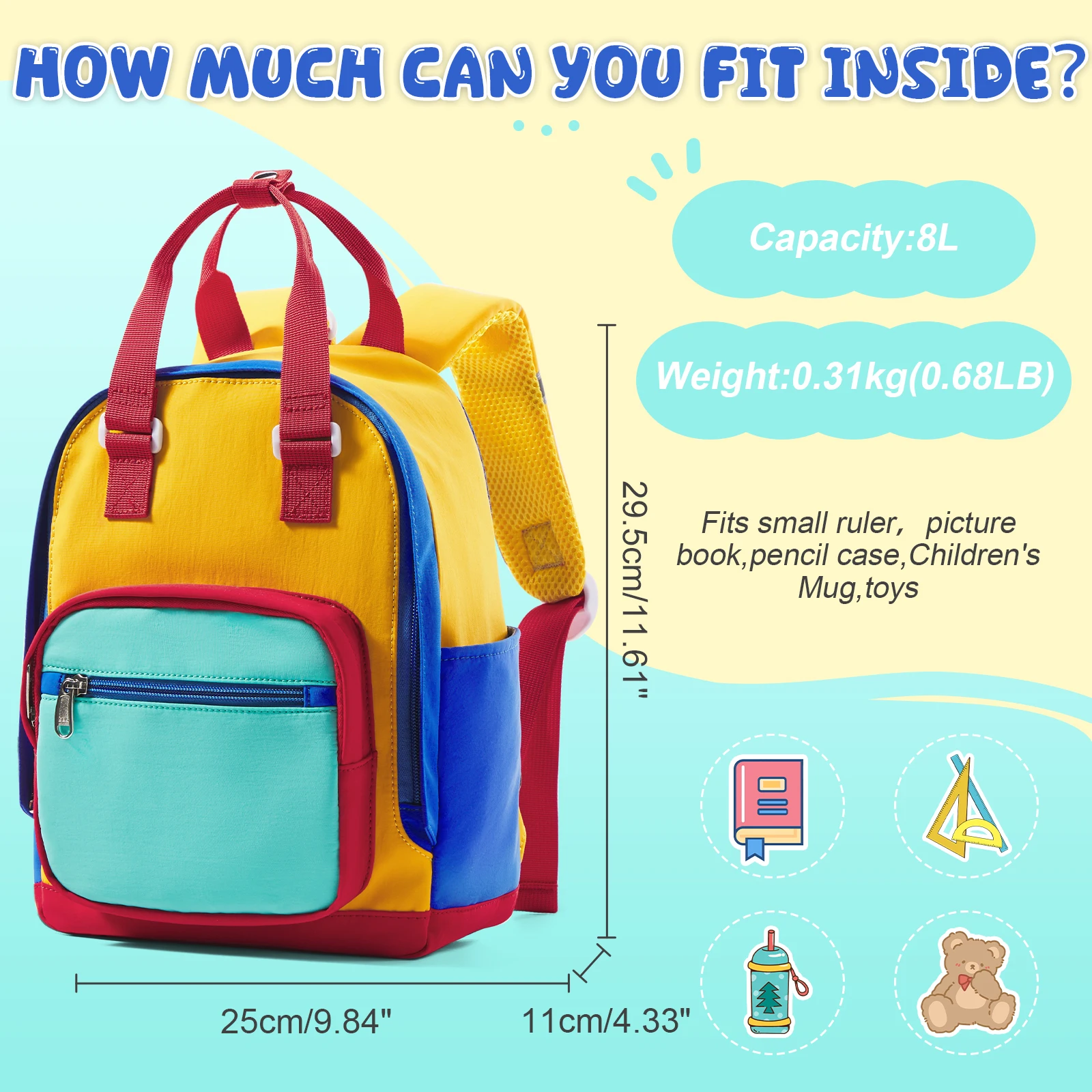 Children\'s Academy Team Backpack for 3-5 Years Old Toddler Backpack, Kids Backpacks for Girls Boys, Kindergarten School Backpack