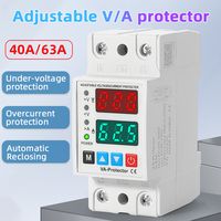 40A/63A 230V Din Rail Adjustable Over Voltage And Under Voltage Protective Device Protector Relay With Over Current Protection