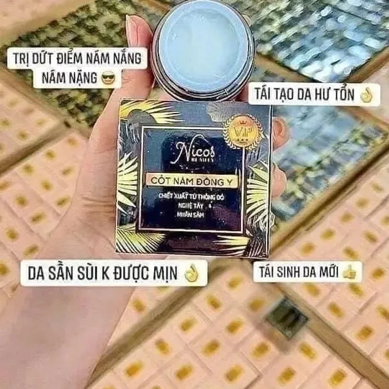 Combo 2 hập Kem wajah civilt nám đmouth Ng Y Nicos Thanh Nhi 10gr + Tong cật trậng náng cơ Nicos Beauty 10gr