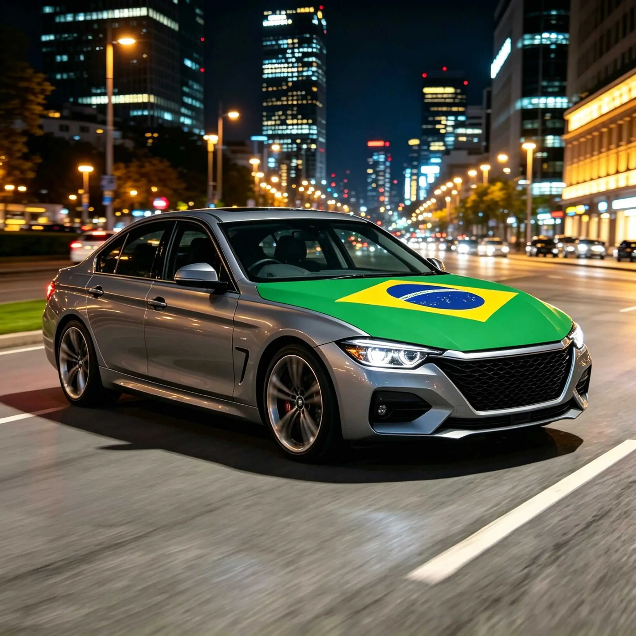 3.8x5.3fts National Brazil Flag Banner Car Hood Cover Flag Elastic Fabrics Engine Cover For Decoration
