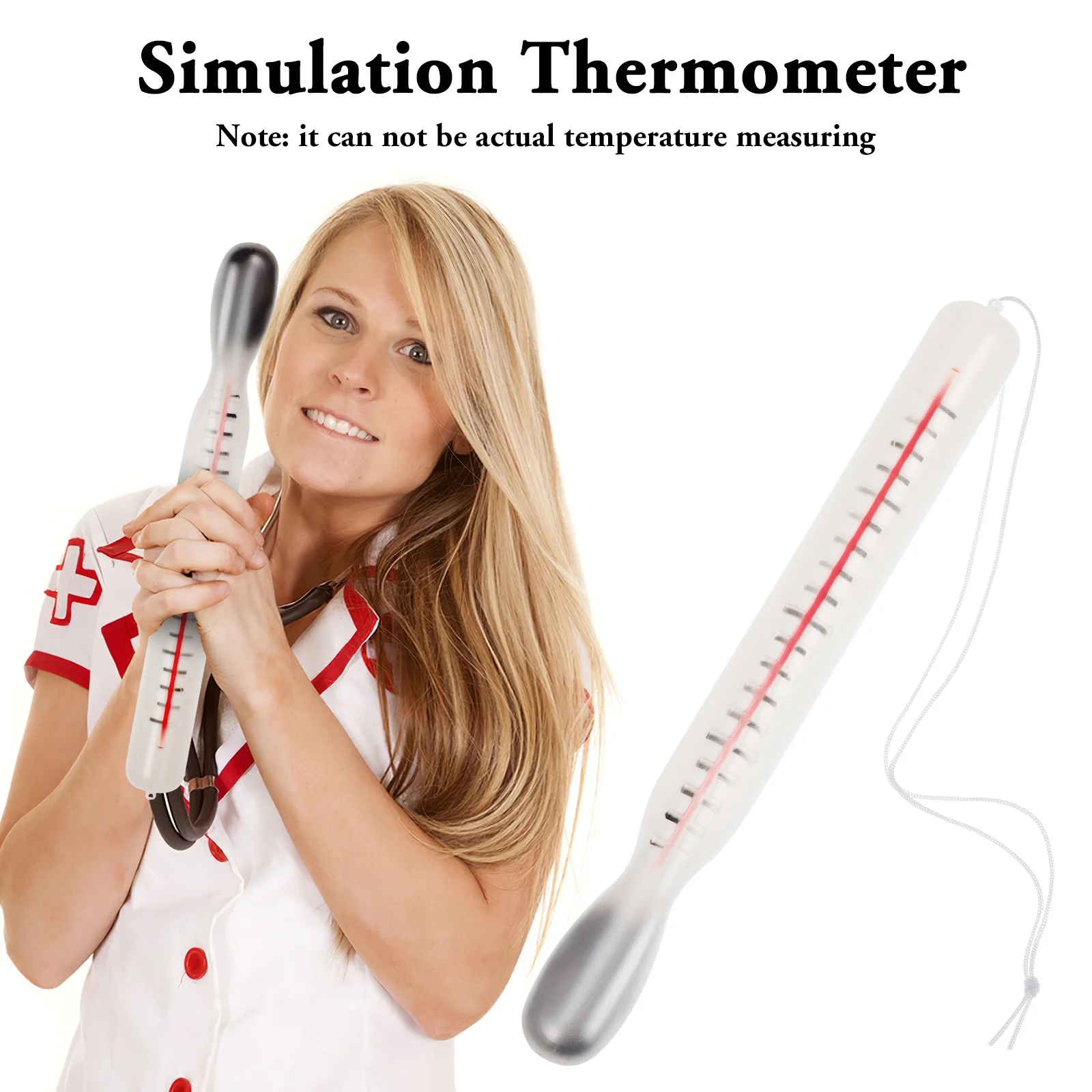 Thermomètre de Simulation d'halloween en plastique, faux accessoires de Cosplay Jumbo, accessoires de fête, fournitures de costumes, accessoires d'halloween