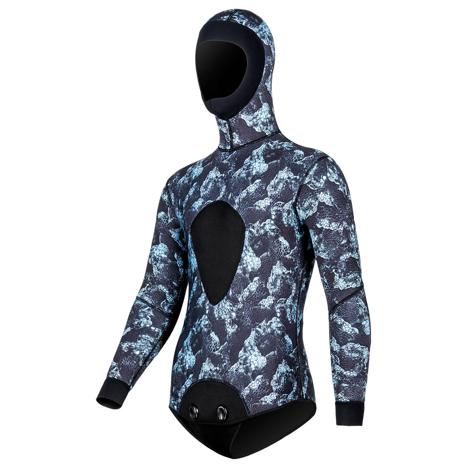 3 مللي متر طباعة بذلة رجالي كم طويل النيوبرين قطعتين مقنعين بدلة غطس بلوزات وسراويل الدفء الغوص تصفح بحر #5