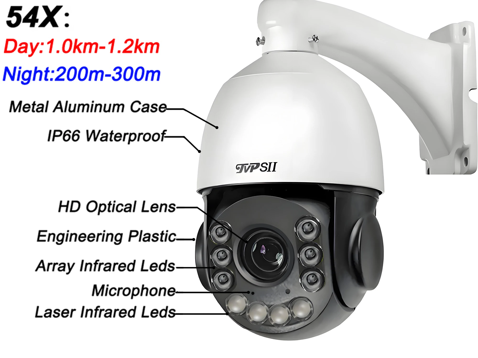 Laser Infrared Metal Auto Tracking Cruise 8MP 4K 90X Optical Zoom 360° Audio POE PTZ Speed Dome Surveillance Security IP Camera