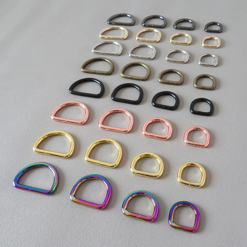 100Pcs 15mm 20mm 25mm 32mm D Ring Hook For Bag Dog Pet Collar Harness Outdoor Handbag Belt Loop Handmade Clasp Sewing Accessory