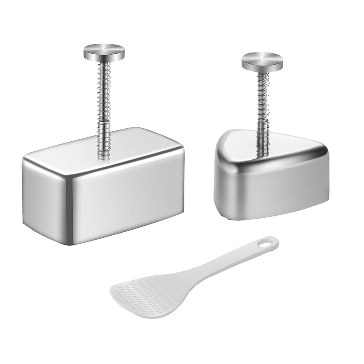 

3 упаковки форм для онигири из нержавеющей стали, набор форм для риса Musubi Mold, пресс для изготовления, классический треугольный рисовый шарик, форма для суши-AB01