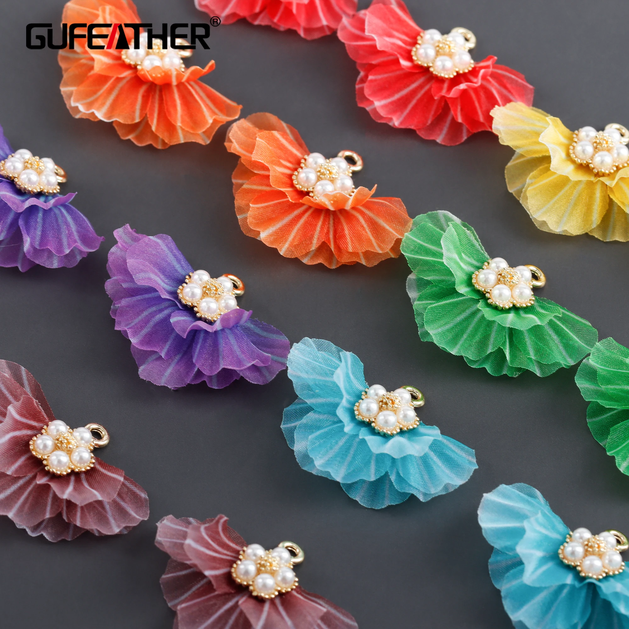 

Аксессуары для сережек GUFEATHER F161, позолота 18 карат, ручная работа, подвески, форма цветка, серьги «сделай сам», фурнитура для изготовления ювелирных изделий, 10 шт./лот