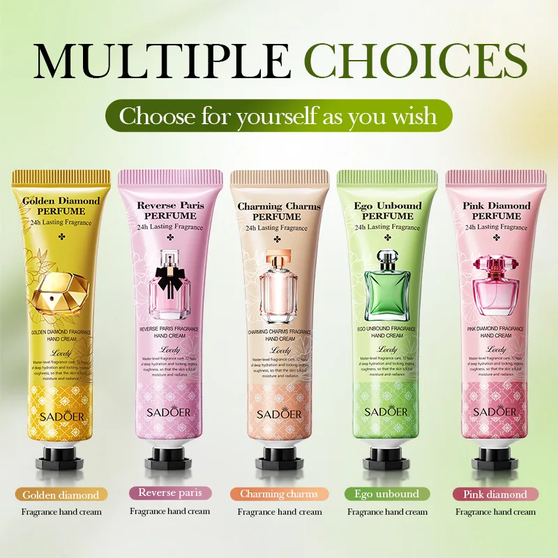 5-Piece Hand Cream Set, Five Styles to Choose from (Golden Diamond Fragrance Hand Cream 30g, Charming Charm Fragrance Hand Cream)