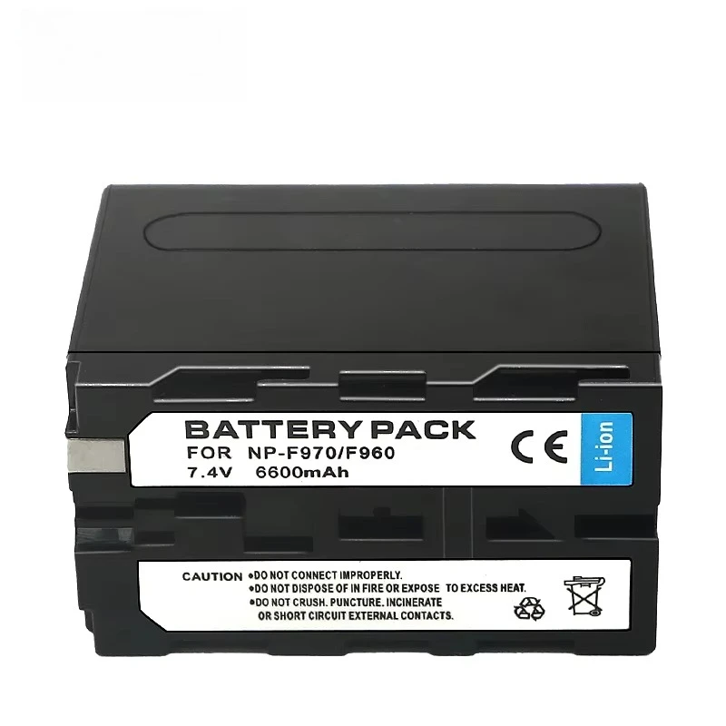 NP-F970 NP-F960 Replacement Li-ion Battery 7.4V 6600mAh for Sony FX1 FX7 Z5C HVR Series Professional Camcorder