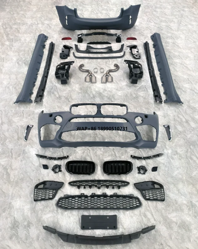 Body Kit for X6 F16 2014-2019 Upgraded X6M Kit 1:1 Front and Rear Bumper Side Skirt Accessories  Brand New