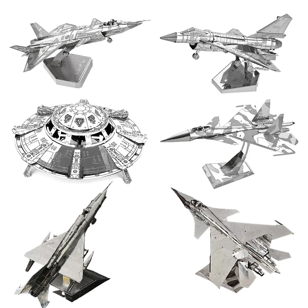 3D Metal Puzzle DIY Handmade Space Exploration UFO Spaceship Assembly Model Laser Cutting Jigsaw Puzzle Toys