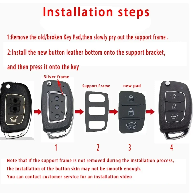 Xinyuexin Rubber Key Pad for Hyundai I40 I30 IX35 IX40 IX45 Tucson Elantra Sante Fe 3Button Folding Flip Remote Key CarAccessory