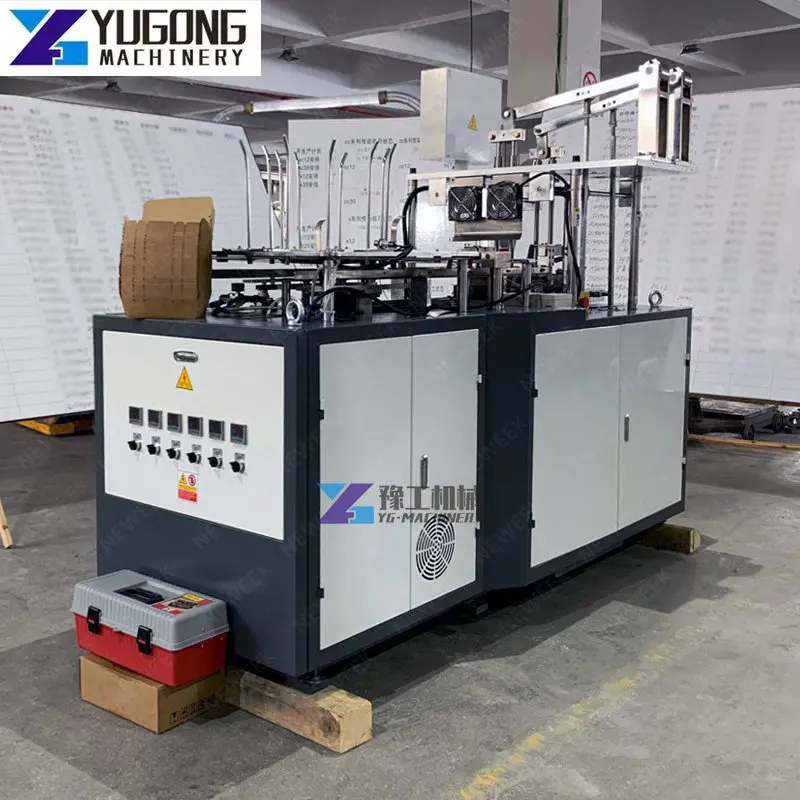 Automatic Small Disposable Paper Food Box Machine Take Away Paper Burger Box Making Forming Machine for Sale