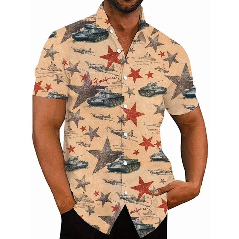 3D printed fighter jet pattern Hawaiian shirt men's casual button-down shirt shirt shirt men's hip-hop shirt street clothes