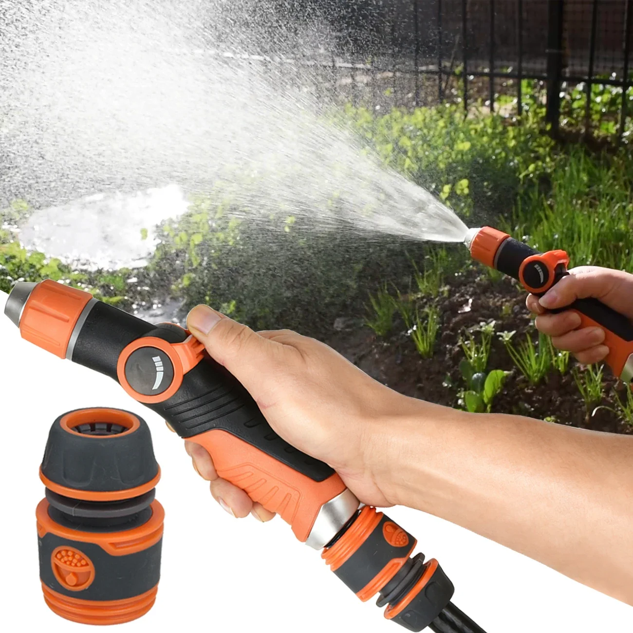New electroplated nozzle, high-pressure household watering gun for gardens, forests, multi-functional watering, car washing